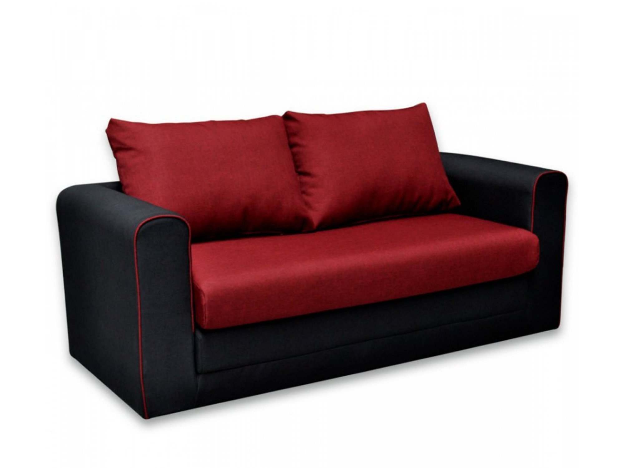 черный диван с красной строчкой